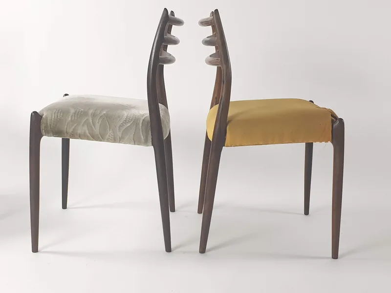 Niels Otto Møller vintage chairs voor de herstoffering, beeld 1