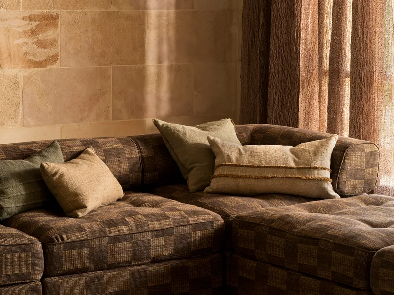 Vintage Modular Sofa, herstoffeerd door Cammers